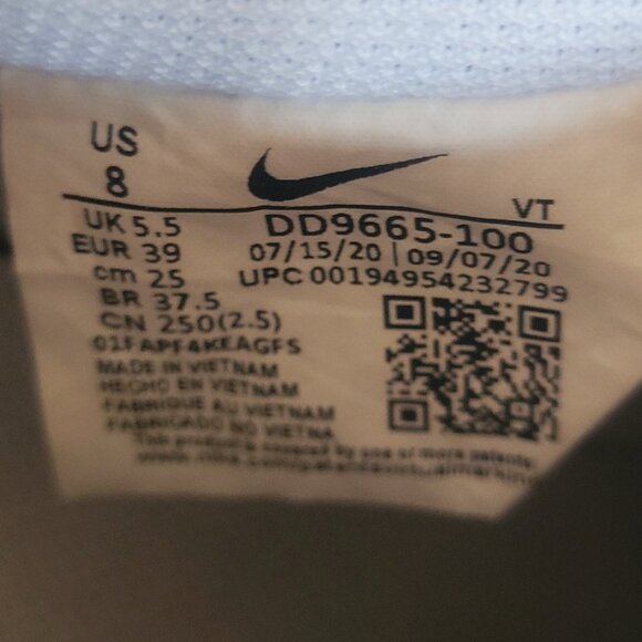 Nike Court Vision Low White w/Leopard Swoosh Court Shoe - Women's Size 8 - Picture 11 of 11